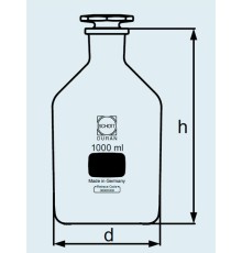 Бутыль DURAN Group 10000 мл, NS60/46 узкогорлая, с пробкой, коричневое стекло